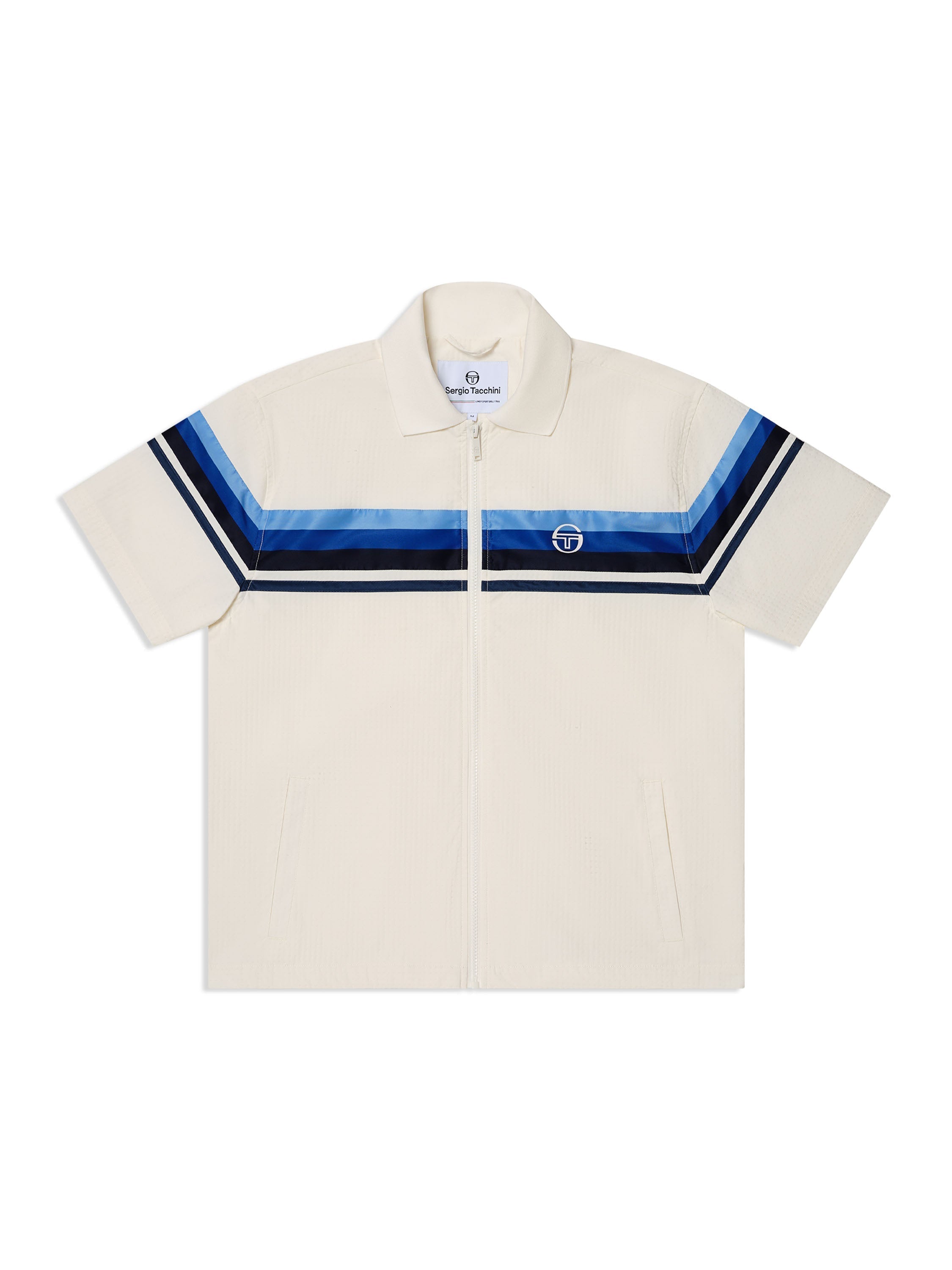 Striscia Short Sleeve Track Jacket-Gardenia